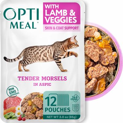Tender Morsels with Lamb & Veggies in Aspic Adult Wet Cat Food, 3-oz pouch, 12 count