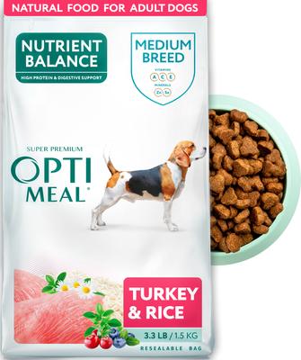 Nutrient Balance Turkey & Rice Recipe Medium Breed Dry Dog Food, 3.3-lb bag