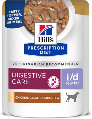 i/d Low Fat Carrot, Chicken & Rice Stew Wet Dog Food, 2.8-oz pouch, case of 24