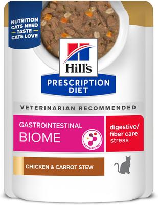 Gastrointestinal Biome + Stress Chicken & Carrot Stew Wet Cat Food, 2.8-oz pouch, case of 24