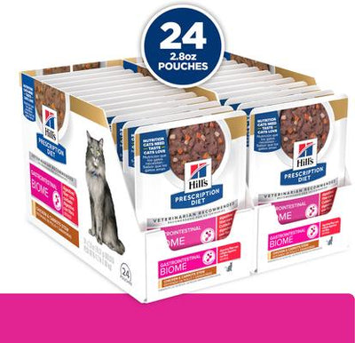 Gastrointestinal Biome + Stress Chicken & Carrot Stew Wet Cat Food, 2.8-oz pouch, case of 24