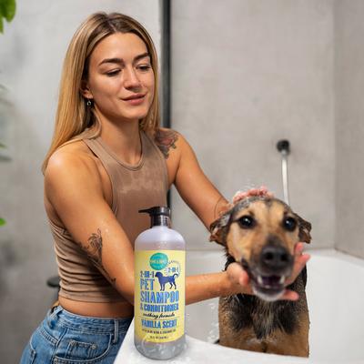 2-in-1 Dog & Cat Shampoo & Conditioner, Vanilla Scented, 32-fl oz bottle