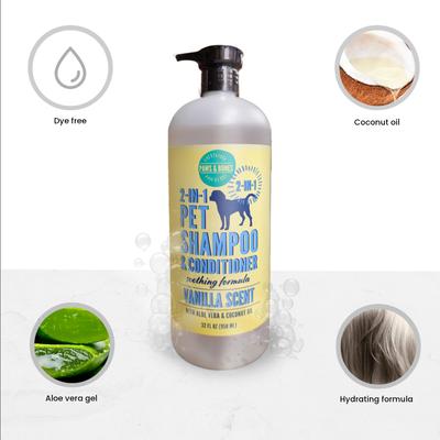 2-in-1 Dog & Cat Shampoo & Conditioner, Vanilla Scented, 32-fl oz bottle