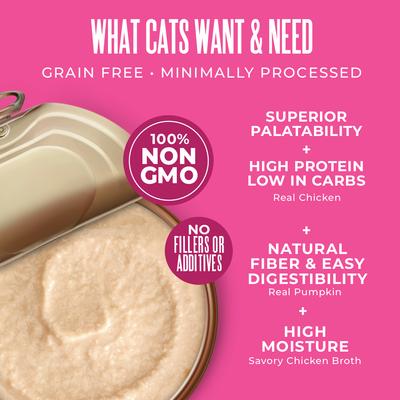 GI-Health Chicken & Pumpkin Recipe Pate Wet Cat Food, 2.8-oz can, case of 18