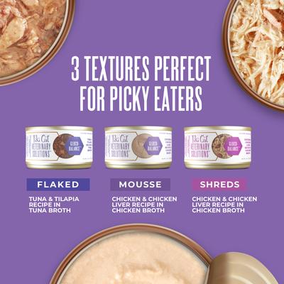 Gluco-Balance Chicken & Chicken Liver Recipe Pate Grain-Free Wet Cat Food, lata de 2.8 oz, caja de 18