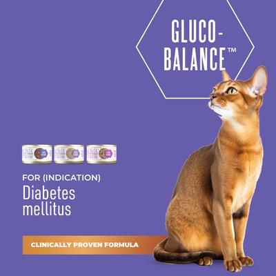 Gluco-Balance Trial Variety Pack Alimento húmedo para gatos sin cereales, lata de 2.8 oz, caja de 3