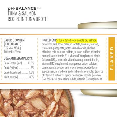 pH-Balance Tuna & Salmon Recipe Flaked Grain-Free Wet Cat Food, 2.8-oz can, case of 18