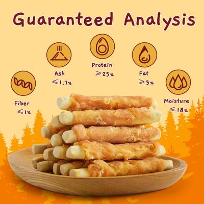 Galletas envueltas en pollo, premios sin cuero crudo para perros, bolsa de 10.6 oz