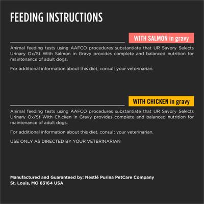 UR Savory Selects Urinary Ox/St with Chicken & with Salmon in Gravy Variety Pack Wet Dog Food, 13.3-oz can, case of 12