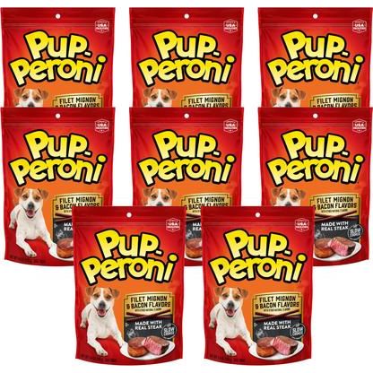 Premios para perros con sabor a filete miñón y tocino, bolsa de 5.6 oz