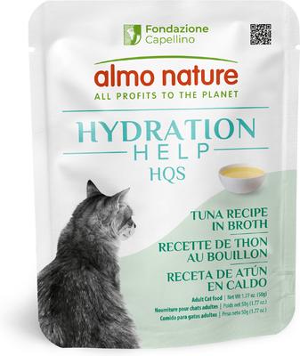 Hydration Help HQS Tuna Recipe in Broth Wet Cat Food Topping, 1.77-oz pouch, case of 12