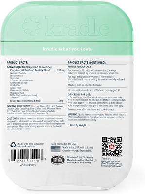 Broad Spectrum Hemp Extract Beef Liver Flavor Hip & Joint Chews Supplement for Dogs, 90 count, bundle of 2