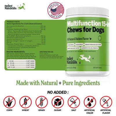 15-in-1 Multivitamin Chicken Flavor Dog Vitamin, 12.7oz Carton, 120 count