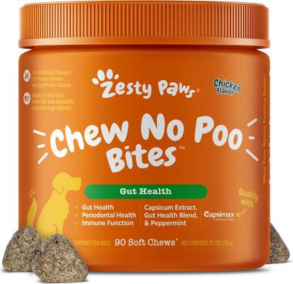Chew No Poo Chicken Flavored Soft Chews Coprophagia Stool Eating Deterrent Digestive Supplement for Dogs, 180 count
