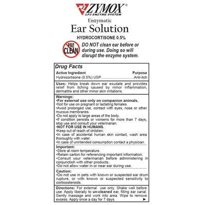 Paquete: Solución para infecciones de oído Zymox con hidrocortisona al 0,5 % para perros y gatos (botella de 38 ml) + Toallitas enzimáticas avanzadas para oídos (botella de 193 ml), 100 unidades