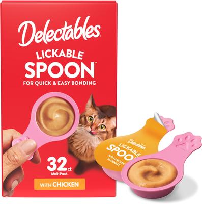 Delectables Lickable Spoon Chicken & Tuna Variety Pack Handheld Lickable Cat Treats, 32 count
