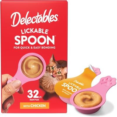Delectables - Paquete variado de golosinas para lamer para gatos con pollo y atún, 32 unidades