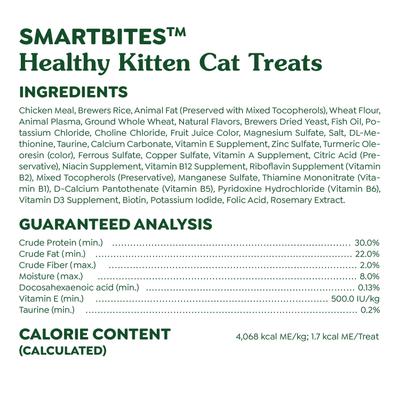 Smartbites Kitten - Premio crujiente para gatos con sabor a pollo