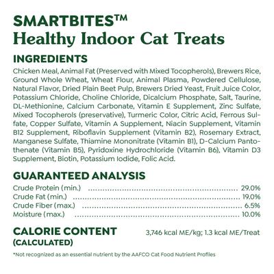Feline SmartBites Healthy Indoor Natural Chicken Flavor Soft & Crunchy Adult Cat Treats, 16-oz tub