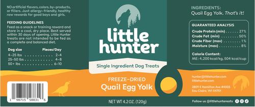 Grain-Free Freeze-Dried Quail Egg Yolk Dog Treats, 4.2-oz jar