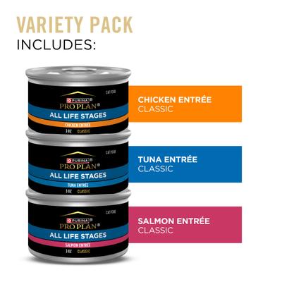 All Life Stages High Protein Classic Entree Variety Pack Pate Wet Cat Food, 3-oz can, case of 24