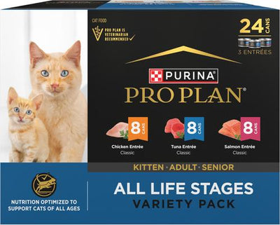 All Life Stages High Protein Classic Entree Variety Pack Pate Wet Cat Food, 3-oz can, case of 24