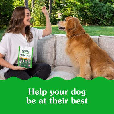 Skin & Coat Chicken Flavored Soft Chew Fish Oil Skin & Coat Supplement for Dogs, 80 count, 14.7-oz tub