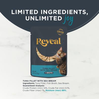 Bundle: Reveal Tuna with Sea Bream in Broth + Chicken Breast in Broth Flavored Wet Cat Food