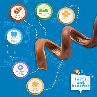 Odor-Free Beef Bully Sticks Springs 5 to 7-in Dog Chew