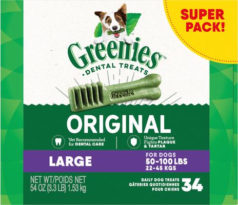 Large Natural Original Chicken Flavor Dental Dog Treats, 8 count