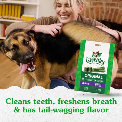 Large Natural Original Chicken Flavor Dental Dog Treats, 8 count