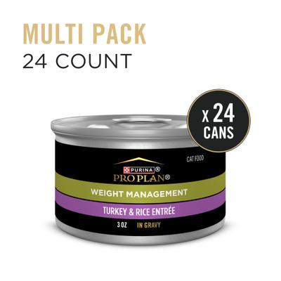 Weight Management Turkey & Rice Entree in Gravy Wet Cat Food, 3-oz can, case of 24