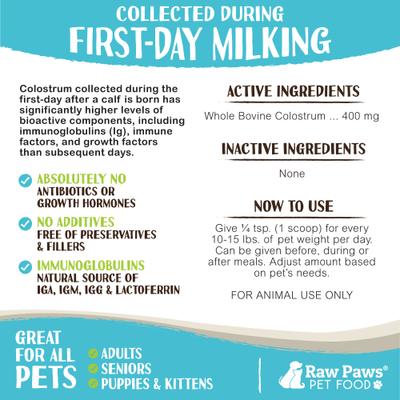 Bovine Colostrum Supplement Powder for Dogs & Cats, 5-oz