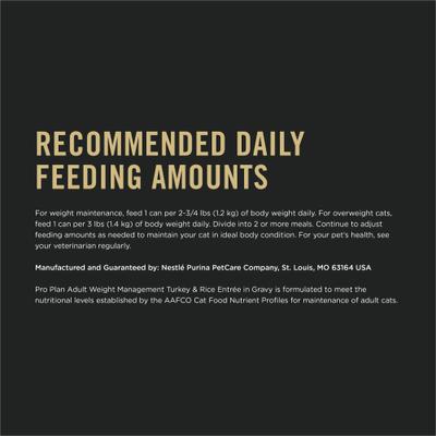 Weight Management Turkey & Rice Entree in Gravy Wet Cat Food, 3-oz can, case of 24