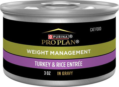 Weight Management Turkey & Rice Entree in Gravy Wet Cat Food, 3-oz can, case of 24