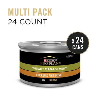 Weight Management Chicken & Rice Entree in Gravy Wet Cat Food, 3-oz can, case of 24