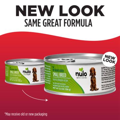 Nulo, Paté Small Breed, alimento húmedo sin granos para perros de raza pequeña, varios sabores, 156 g × 24 latas