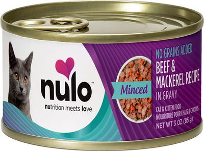 Minced Beef & Mackerel in Gravy Grain-Free Canned Cat Food, 3-oz, case of 24