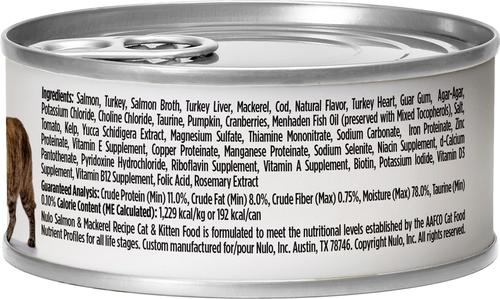 Grain-Free Salmon & Mackerel Recipe Pate Wet Canned Food for Cats & Kittens, 5.5-oz, case of 24