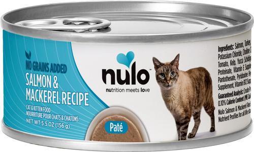 Grain-Free Salmon & Mackerel Recipe Pate Wet Canned Food for Cats & Kittens, 5.5-oz, case of 24