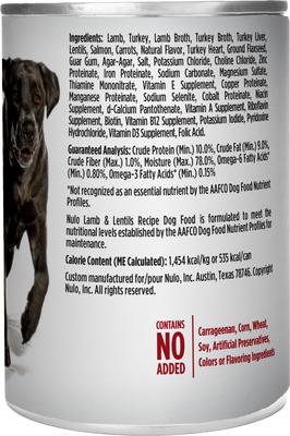 Bundle: Nulo Lamb & Lentils Recipe + Freestyle Beef, Peas & Carrot Recipe Canned Dog Food