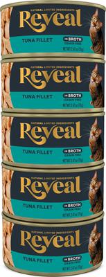 Natural Limited Ingredient Tuna Fillet with Crab in Broth Grain-Free Wet Cat Food, 2.47-oz can, case of 5