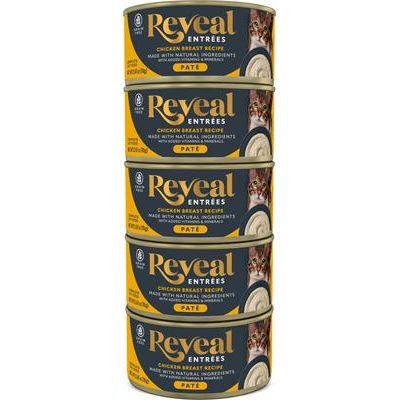 Entradas Receta de paté de pechuga de pollo en caldo Comida húmeda para gatos sin cereales, lata de 2,47 oz, caja de 5