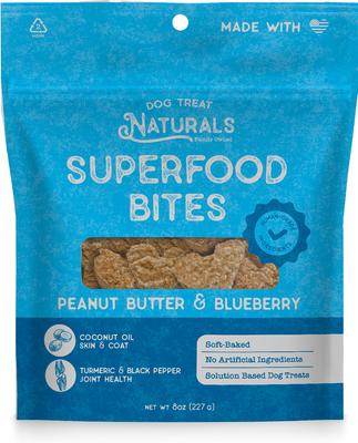 Peanut Butter & Blueberry Superfood Bites Dog Treats, 8-oz bag