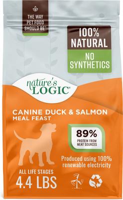 100% Natural Canine Duck & Salmon Meal Feast All Life Stages Dry Dog Food, 4.4-lb bag