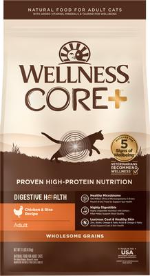 Bundle: Wellness CORE Digestive Health Chicken Pate Recipe Grain-Free Wet Cat Food, 3-oz, case of 12 & Wellness CORE Digestive Health Wholesome Grains Chicken & Rice Recipe Dry Cat Food, 11-lb bag