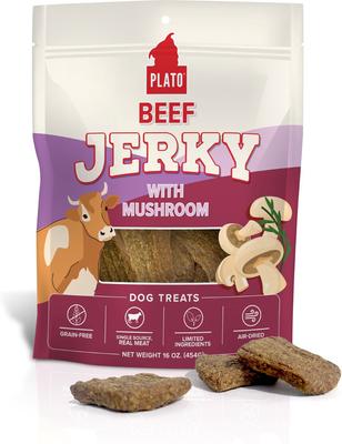 Beef Jerky with Mushroom Dog Treats, 16-oz bag