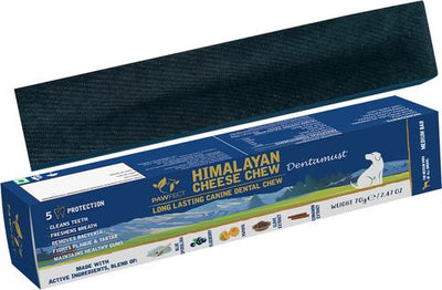 Dentamust Himalayan Cheese Chew Medium All Natural High-Protein Grain-Free Dental with Blueberry Blue Sipirulina Papaya Clove Extract & Cinnamon Extract Dog Treat, 2.46-oz