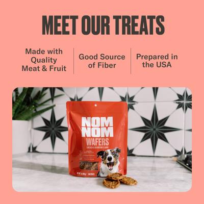 Chicken & Cranberry Wafers Dehydrated Dog Treats, 7-oz pouch