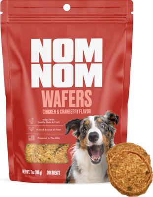 Chicken & Cranberry Wafers Dehydrated Dog Treats, 7-oz pouch